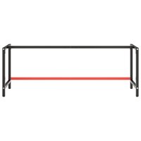Werkbankframe 220x57x79 cm metaal matzwart en matrood 4