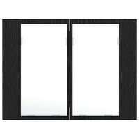 Badkamerspiegelkast Zwart eiken 60 x 12 x 45 cm Bewerkt hout 7