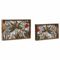 Snackdienblad Home ESPRIT Groen Oranje Tropisch Decap&eacute; 43,5 x 27 x 5,5 cm (2 Stuks) 3