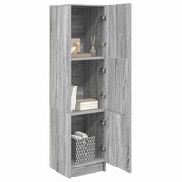 Hoge Kast Grijs sonoma 31.5 x 32 x 124 cm Bewerkt hout 3