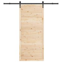 Schuifdeur Bruin 80 x 208 cm Massief grenenhout 4