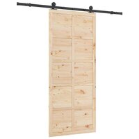 Schuifdeur Bruin 90 x 208 cm Massief grenenhout 6