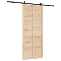Schuifdeur Bruin 80 x 208 cm Massief grenenhout 2