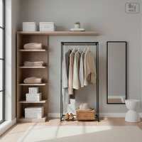 Kledingkast Max Home Zwart 70 X 148 X 46 CM 4 Stuks 3