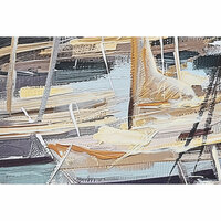 Schilderij Home ESPRIT Blauw Groen Grijs Roze Jacht Mediterrane (2 Stuks) 3