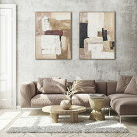 Schilderij Home ESPRIT Wit Beige Abstract Stads 92 x 4,5 x 121,5 cm (2 Stuks) 8