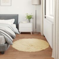 Nep Schapenvacht Tapijt Tafalla Cr&egrave;me &Oslash; 80 cm Polyester 4