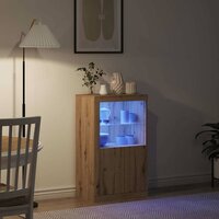 Bijzetkast artisanaal eikenkleurig 60.5 x 37 x 100 cm 5