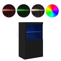 Bijzetkast Zwart eiken 60.5 x 37 x 100 cm Bewerkt hout 4