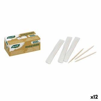 Tandenstokers Algon Hout 1000 Onderdelen (12 Stuks) 1