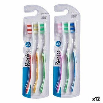 Tandenborstel Geel Blauw Rood Groen (12 Stuks) 1