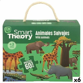 Kinderpuzzel Colorbaby Wild Animals 60 Onderdelen 60 x 44 cm (6 Stuks) 1