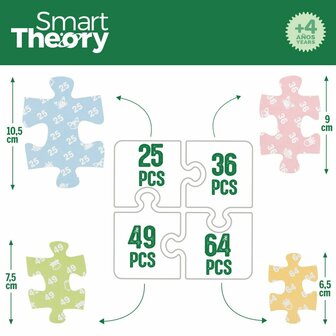 Kinderpuzzel Colorbaby 4-in-1 174 Onderdelen Boerderij 68 x 68 cm (6 Stuks) 4