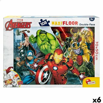 Kinderpuzzel The Avengers Dubbelzijdig 108 Onderdelen 70 x 1,5 x 50 cm (6 Stuks) 1