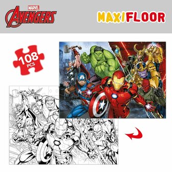 Kinderpuzzel The Avengers Dubbelzijdig 108 Onderdelen 70 x 1,5 x 50 cm (6 Stuks) 3