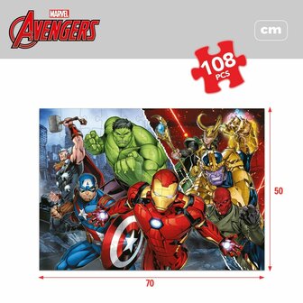 Kinderpuzzel The Avengers Dubbelzijdig 108 Onderdelen 70 x 1,5 x 50 cm (6 Stuks) 6