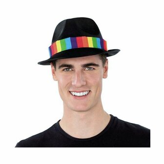 Hoed My Other Me Regenboog Gangster Zwart &Eacute;&eacute;n maat 2