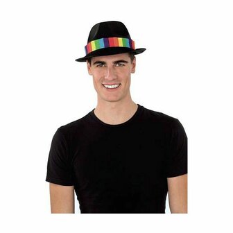 Hoed My Other Me Regenboog Gangster Zwart &Eacute;&eacute;n maat 3