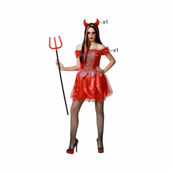 Kostuums voor Volwassenen Rood Demoness - Maat: XS/S 1