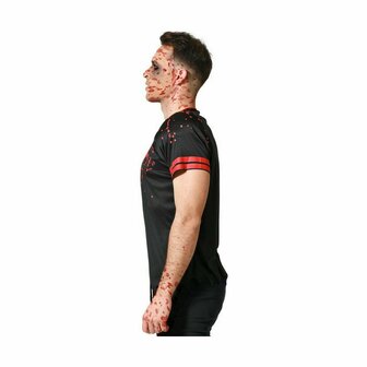 Kostuums voor Volwassenen Zwart Bloederig Rugby (1 Onderdelen) - Maat: M/L 4