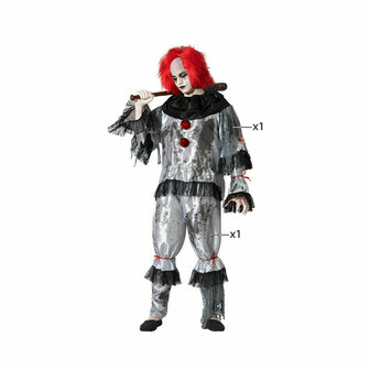 Kostuums voor Volwassenen Grijs Clown - Maat: M/L 1