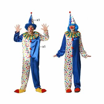 Kostuums voor Volwassenen Blauw Clown - Maat: XS/S 1