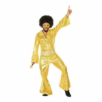 Kostuums voor Volwassenen Disco Gouden (2 Onderdelen) - Maat: XS/S 2