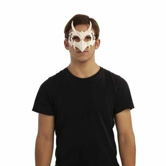 Halfmasker My Other Me Bot &Eacute;&eacute;n maat Draak Wit 1