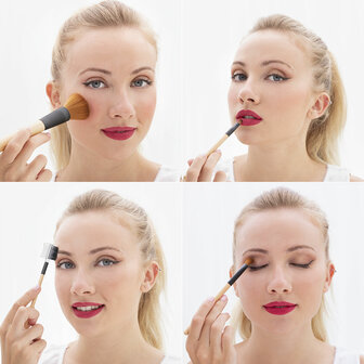 Set houten Make-up borstels met draagtas Miset InnovaGoods 5 Stuks 4