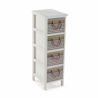 Ladekast Versa Tabo Textiel Paulownia hout 32 x 81 x 26 cm 1