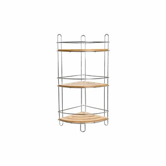 Badkamerschappen DKD Home Decor Bamboe Aluminium Roestvrij verchroomd metaal Natuurlijk 19,5 x 19,5 x 47 cm 2