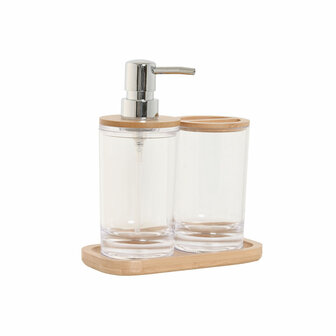 Badset Home ESPRIT Transparant Natuurlijk Bamboe Aluminium polyestyreen 16 x 9 x 18 cm 1