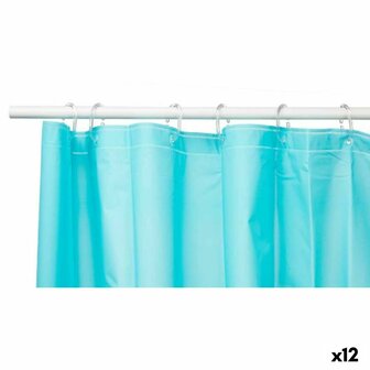 Douchegordijn Blauw Polyethyleen EVA 180 x 180 cm (12 Stuks) 1