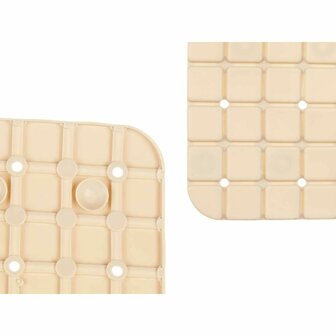 Antislipmat voor in de douche Ruiten Beige PVC 67,7 x 38,5 x 0,7 cm (6 Stuks) 3
