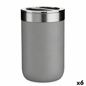 Tandenborstelhouder Grijs Zilverkleurig Plastic 7,7 x 11,2 x 7,7 cm (6 Stuks) 1