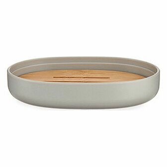 Zeepschaal Grijs Bruin Bamboe Polypropyleen 9,5 x 2,5 x 13 cm (6 Stuks) 3