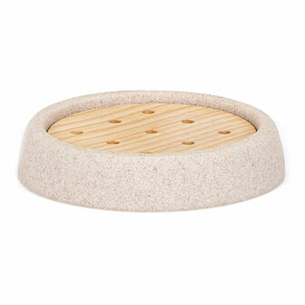 Zeepschaal Andrea House Essenhout Zandsteen (&Oslash; 10,5 x 2 cm) 1