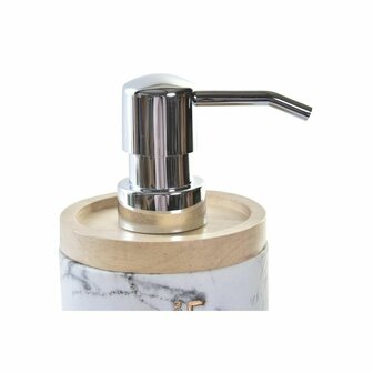 Zeepdispenser DKD Home Decor Marmer Wit Natuurlijk Hars Natuurlijk rubber Plastic 2