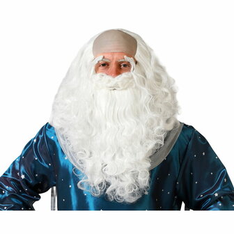 Pruik met Baard Tovenaar Wit 1