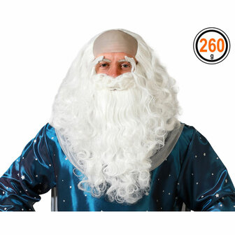 Pruik met Baard Tovenaar Wit 2