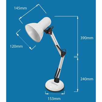 Bureaulamp Esperanza ELD112W Wit Zwart Plastic 12 W 3