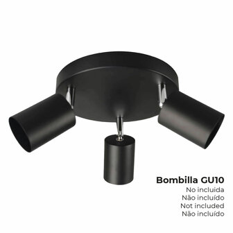 Plafondlamp EDM GU10 50 W Zwart Plastic &Oslash; 20 x 9 x 14,6 cm 2