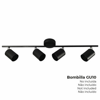 Plafondlamp EDM 32036 Zwart 70 x 9 x 15,2 cm 2