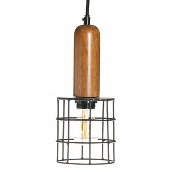 Plafondlamp 12 x 12 x 27 cm Natuurlijk Gouden Hout Ijzer 220 V Mangohout 240 V 1