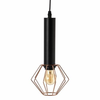 Plafondlamp Zwart Metaal Koper &Oslash; 15 cm 15 x 15 x 30 cm 1