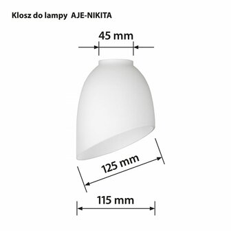 Lampenkap Activejet BENITA Wit Glas 26 x 12 x 12,5 cm 2