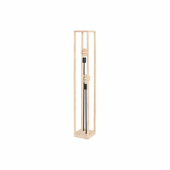 Vloerlamp Home ESPRIT Bruin Zwart Natuurlijk Hout Ijzer Pijnboom 220 V 19 x 19 x 123 cm 5