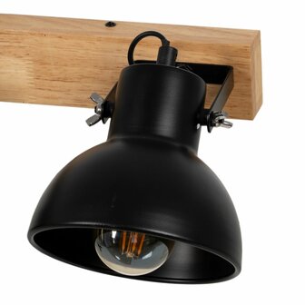 Wandlamp Zwart Beige Hout Ijzer A 220-240 V 36 x 21 x 17 cm 3