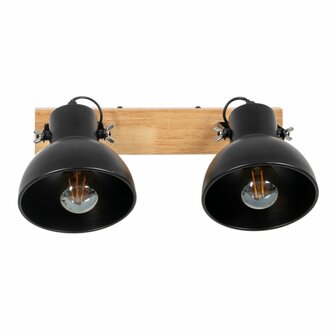 Wandlamp Zwart Beige Hout Ijzer A 220-240 V 36 x 21 x 17 cm 6