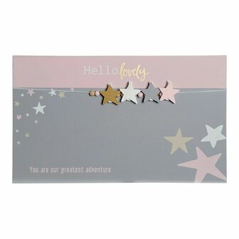 Fotolijst met Knijpers DKD Home Decor Hello Lovely Hout MDF Sterren 40 x 1 x 24 cm 1